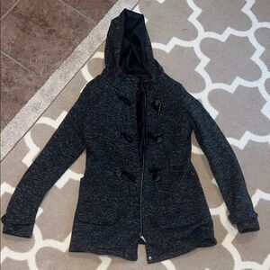 Yoki Charcoal Hooded Utility Jacket